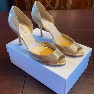 Jimmy Choo London Gold evening shoes